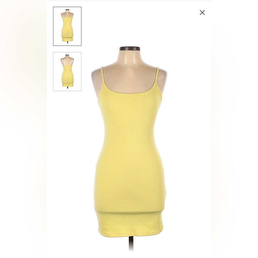 BNWOT Forever 21 Yellow Bodycon Super Stretch Sexy Cute Dress Size Medium